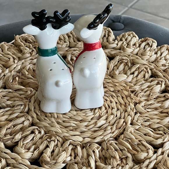 Festive Reindeer Salt and Pepper Shakers NWOT - Picture 2 of 2